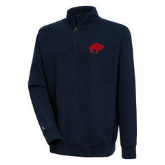 Buffalo Bills Adult Throwback Logo Victory Quarter-Zip Pullover Top Navy