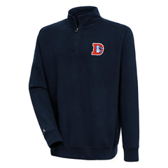 Denver Broncos Adult Throwback Logo Victory Quarter-Zip Pullover Top Navy