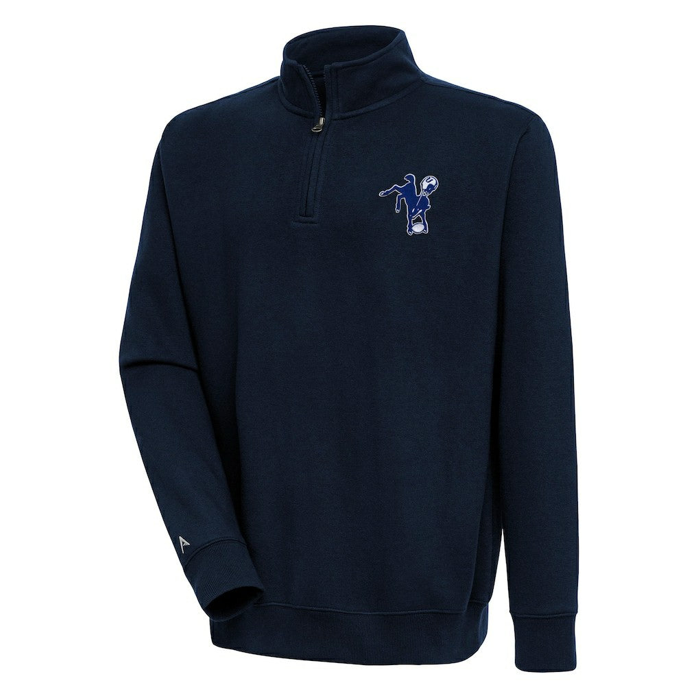 Indianapolis Colts Adult Throwback Logo Victory Quarter-Zip Pullover Top Navy