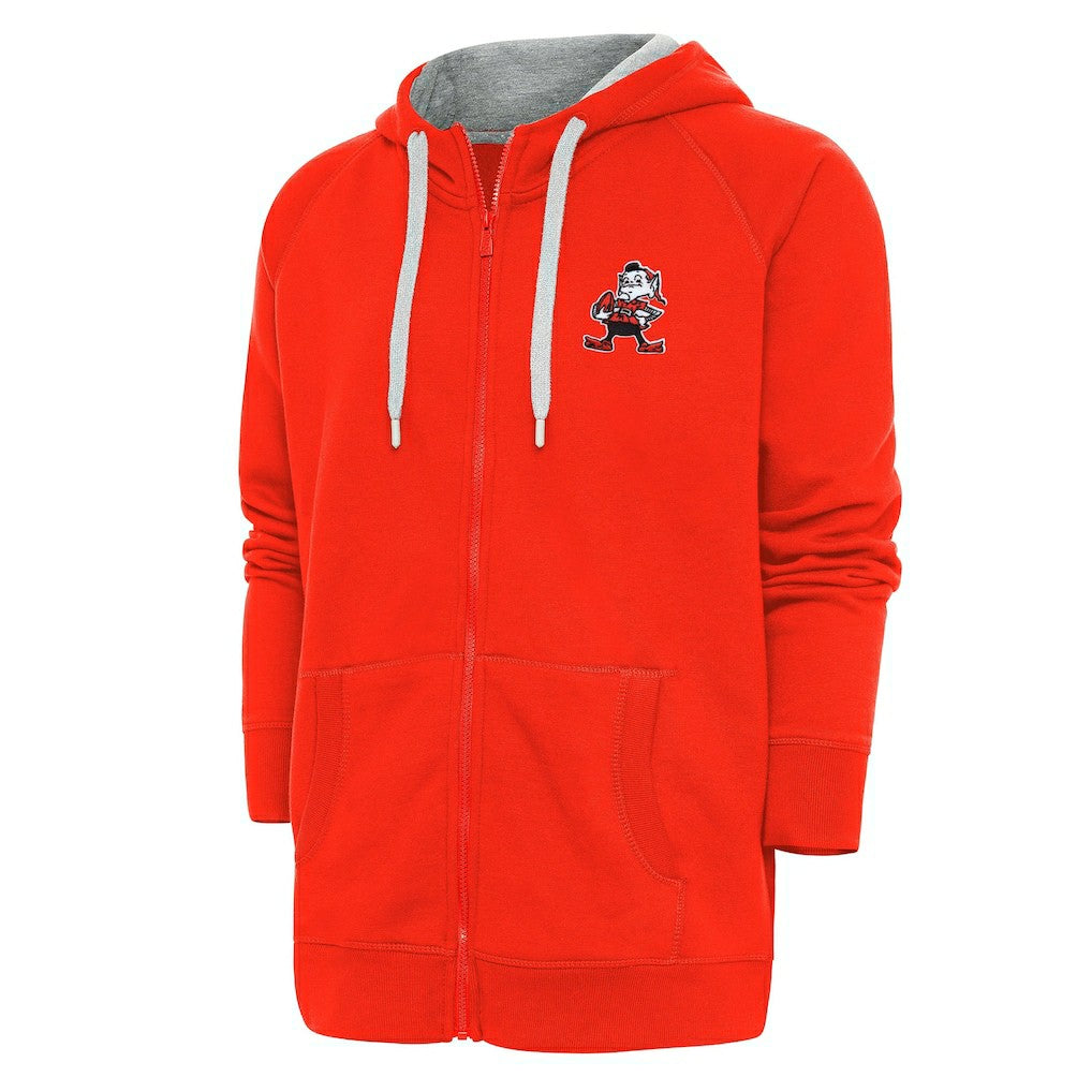 Cleveland Browns Adult Throwback Logo Victory Full-Zip Hoodie Orange