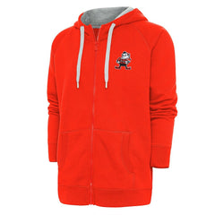 Cleveland Browns Adult Throwback Logo Victory Full-Zip Hoodie Orange