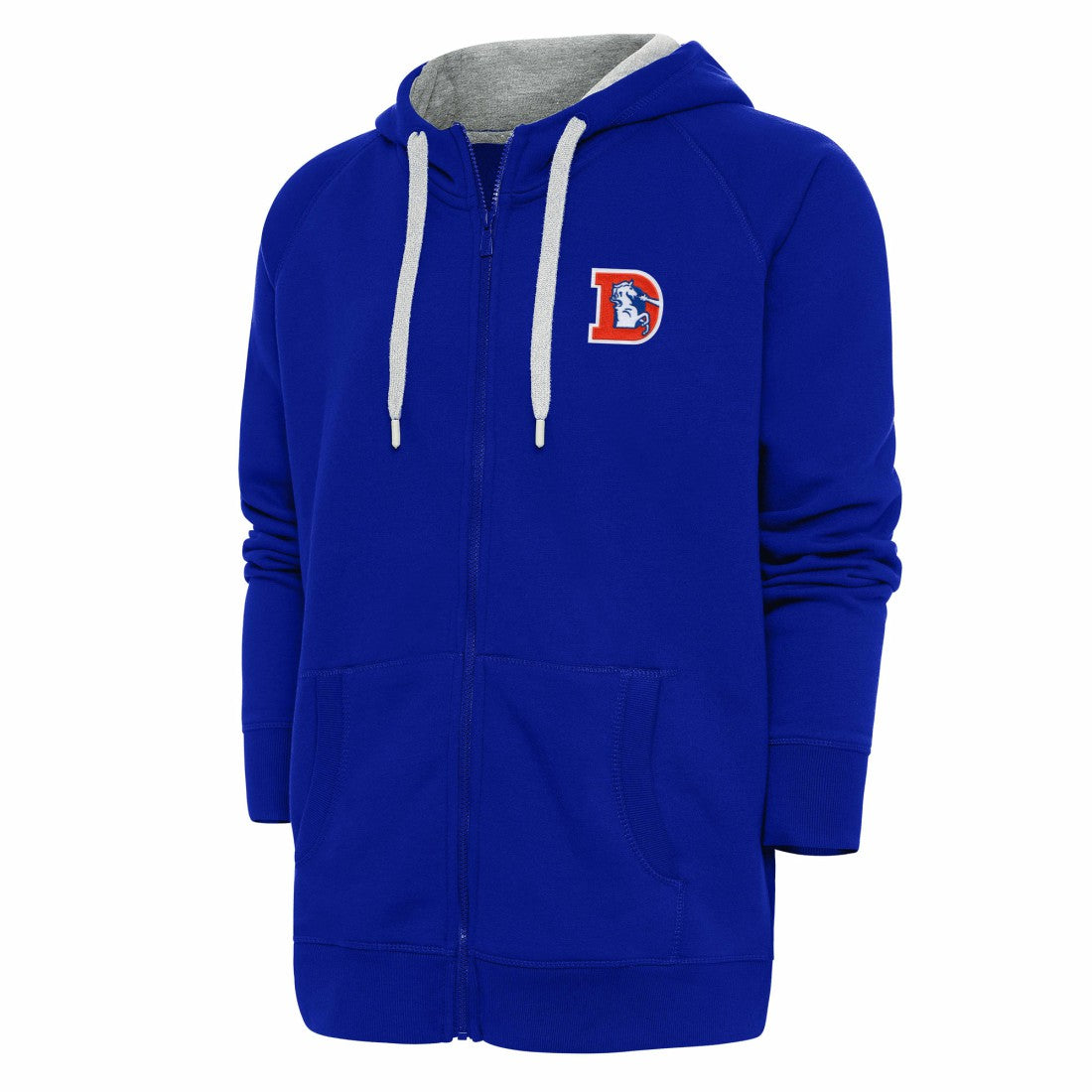 Denver Broncos Adult Throwback Logo Victory Full-Zip Hoodie Royal