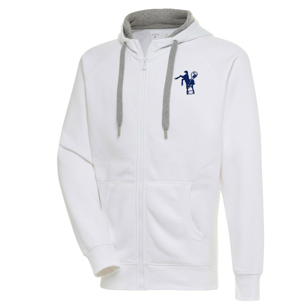 Indianapolis Colts Adult Throwback Logo Victory Full-Zip Hoodie White