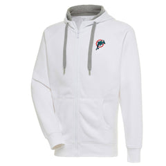 Miami Dolphins Adult Throwback Logo Victory Full-Zip Hoodie White