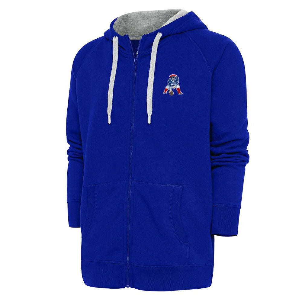 New England Patriots Adult Throwback Logo Victory Full-Zip Hoodie Royal
