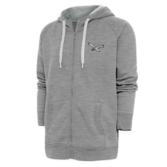 Philadelphia Eagles Adult Throwback Logo Victory Full-Zip Hoodie Heather Gray