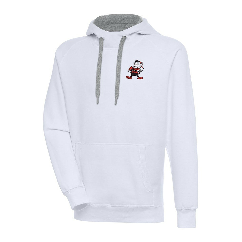 Cleveland Browns Adult Throwback Logo Victory Pullover Hoodie White