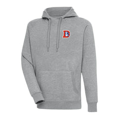 Denver Broncos Adult Throwback Logo Victory Pullover Hoodie Heather Gray