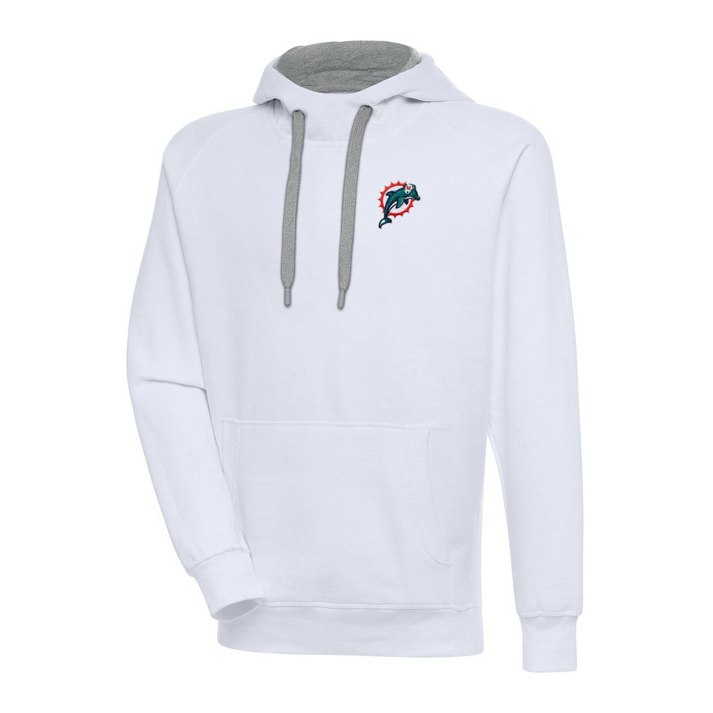 Miami Dolphins Adult Throwback Logo Victory Pullover Hoodie White
