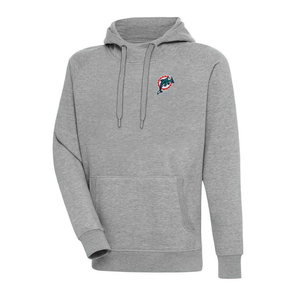 Miami Dolphins Adult Throwback Logo Victory Pullover Hoodie Heather Gray