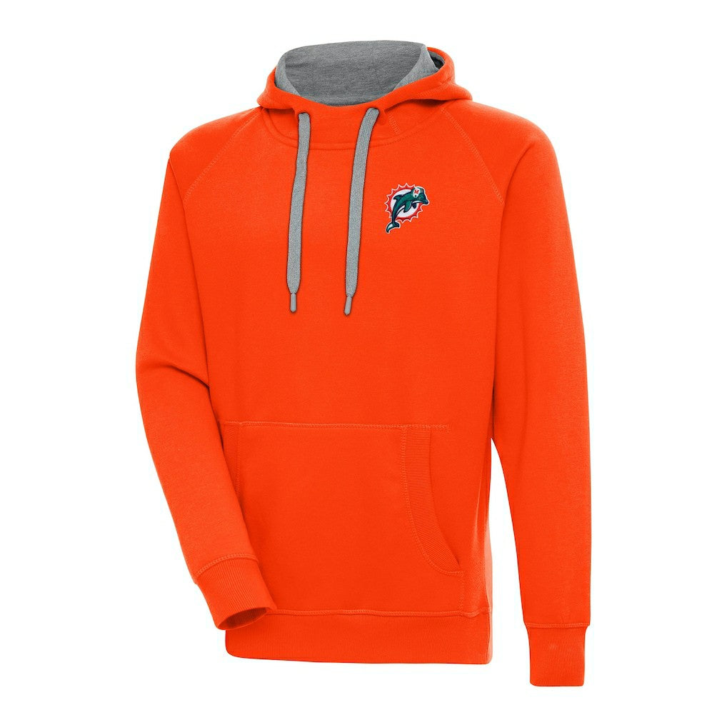 Miami Dolphins Adult Throwback Logo Victory Pullover Hoodie Orange