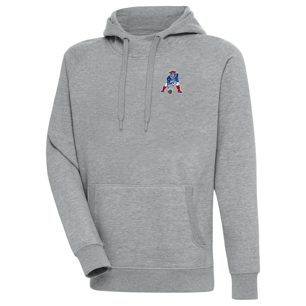 New England Patriots Adult Throwback Logo Victory Pullover Hoodie Heather Gray