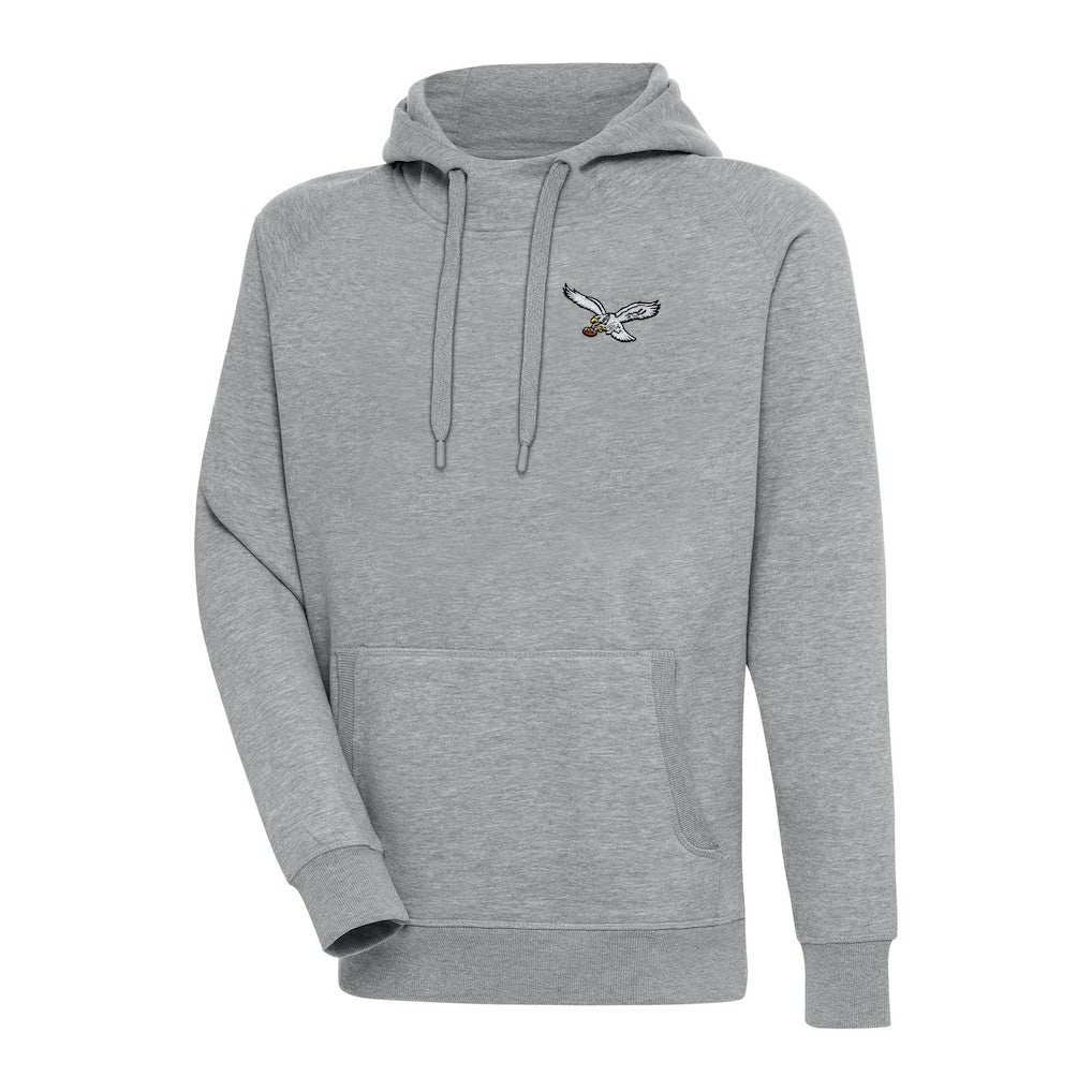 Philadelphia Eagles Adult Throwback Logo Victory Pullover Hoodie Heather Gray