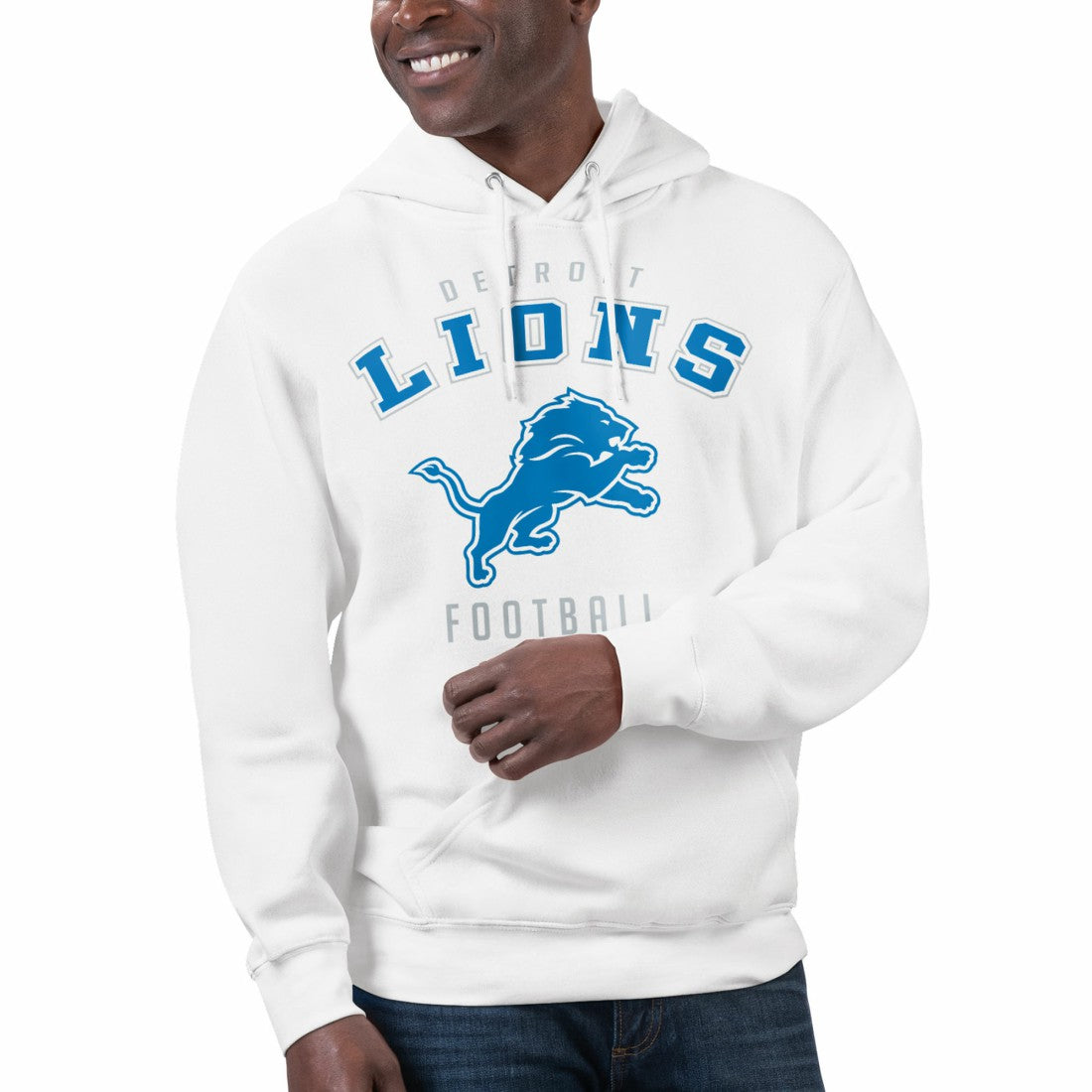 Detroit Lions Starter Unisex Logo Graphic Pullover Hoodie White