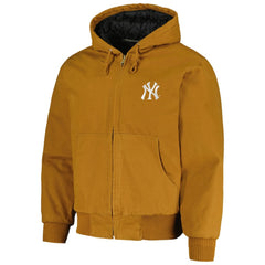 New York Yankees Dunbrooke Dakota Work Full-Zip Hoodie Jacket - Brown - MLB Discount