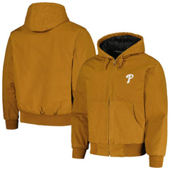Philadelphia Phillies Dunbrooke Dakota Work Full-Zip Hoodie Jacket - Brown - MLB Online