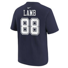 Nike CeeDee Lamb Dallas Cowboys Preschool Player Name & Number T-Shirt Navy