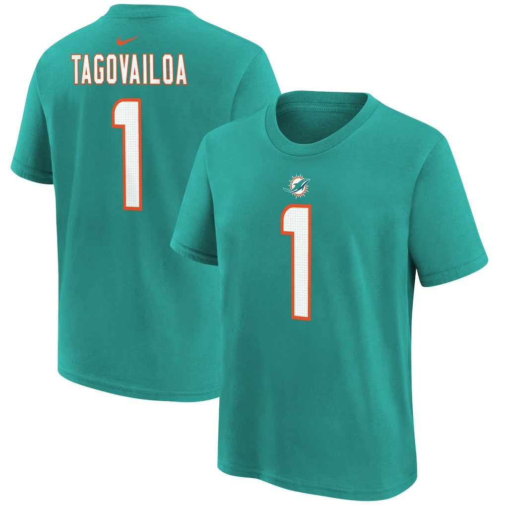 Nike Tua Tagovailoa Miami Dolphins Preschool Player Name & Number T-Shirt Aqua