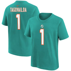Nike Tua Tagovailoa Miami Dolphins Youth Player Name & Number T-Shirt Aqua