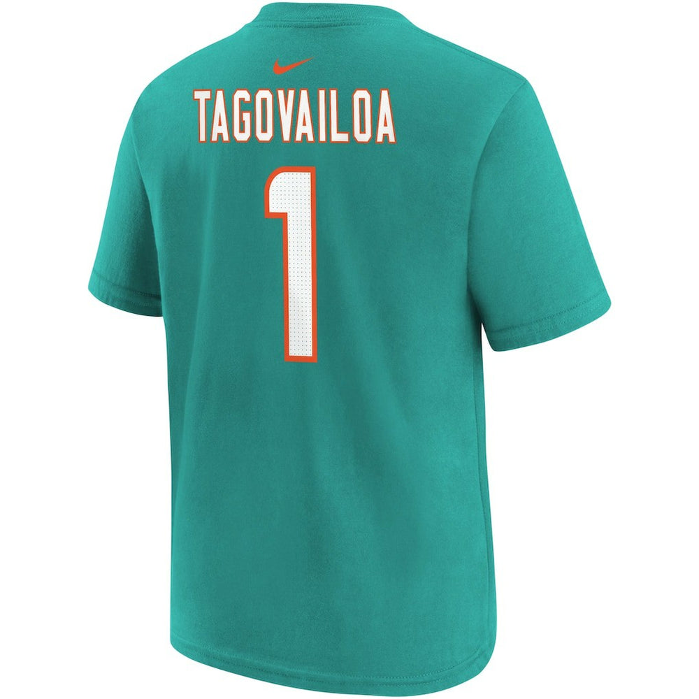 Nike Tua Tagovailoa Miami Dolphins Youth Player Name & Number T-Shirt Aqua