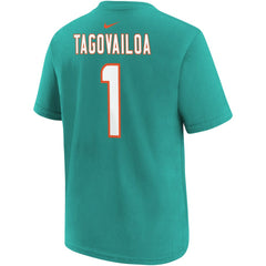 Nike Tua Tagovailoa Miami Dolphins Youth Player Name & Number T-Shirt Aqua