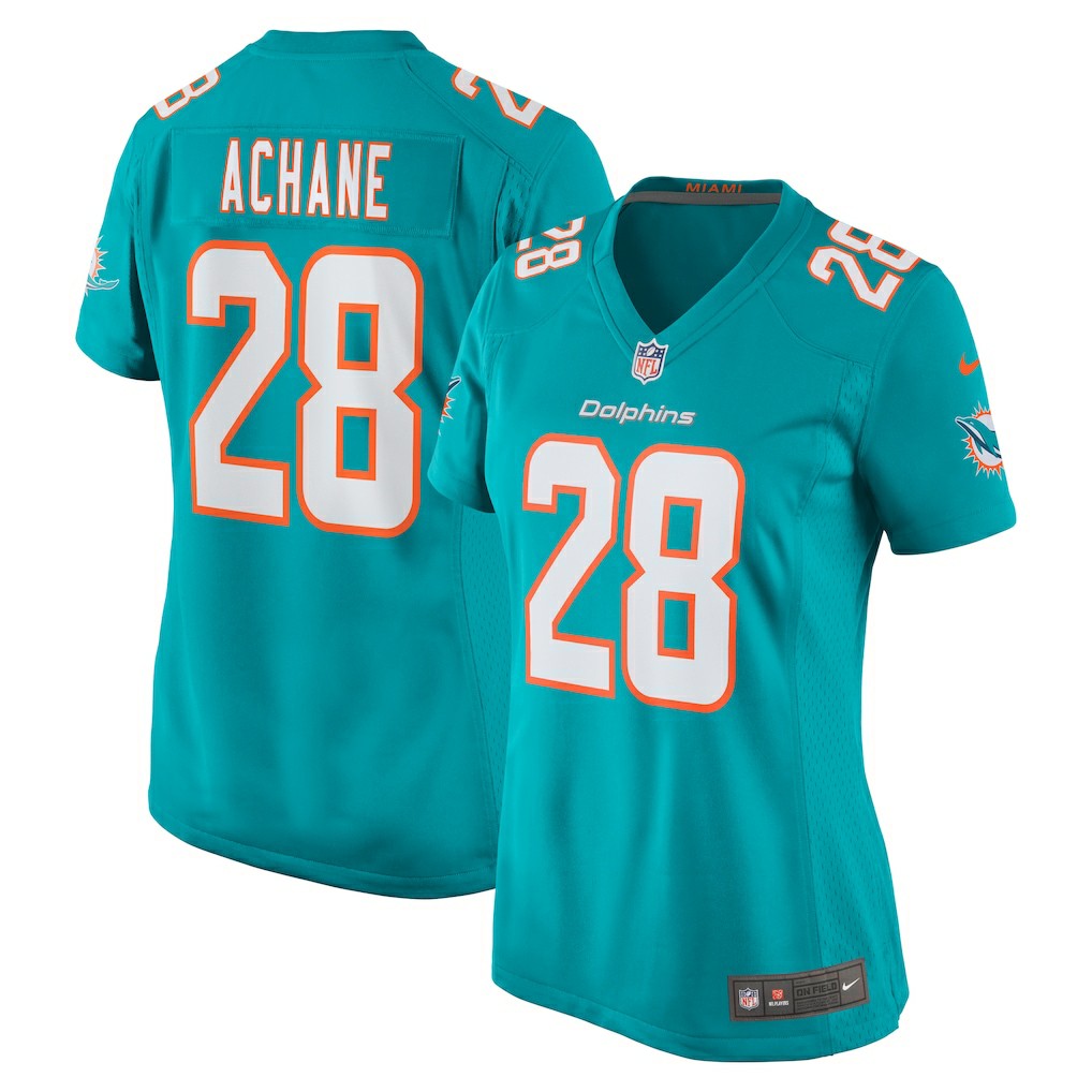 Nike Devon Achane Miami Dolphins Women's Player Game Jersey Aqua
