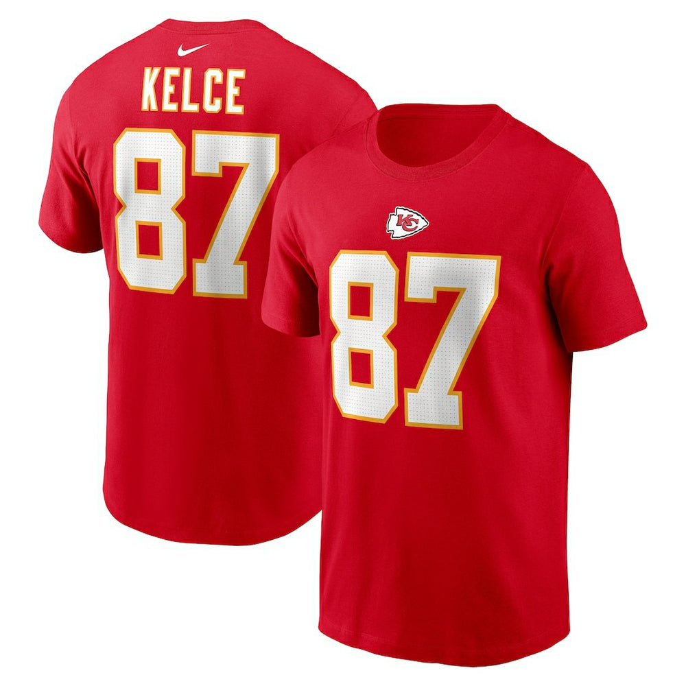 Nike Travis Kelce Kansas City Chiefs Player Name & Number T-Shirt Red