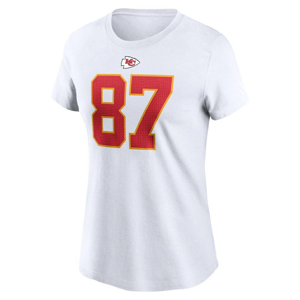 Nike Travis Kelce Kansas City Chiefs Women's Player Name & Number T-Shirt White
