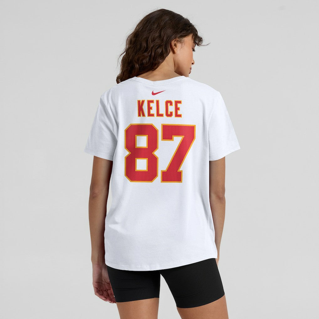 Nike Travis Kelce Kansas City Chiefs Women's Player Name & Number T-Shirt White
