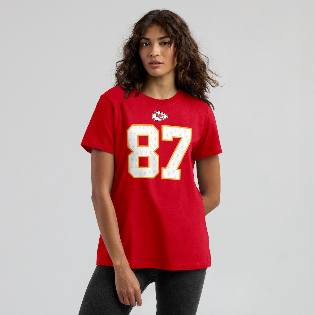Nike Travis Kelce Kansas City Chiefs Women's Player Name & Number T-Shirt Red