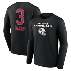 Budda Baker Arizona Cardinals Team Wordmark Player Name & Number Long Sleeve T-Shirt Black