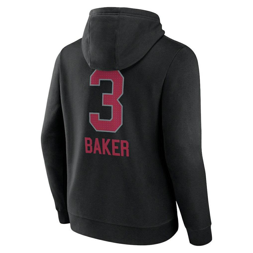 Budda Baker Arizona Cardinals Team Wordmark Player Name & Number Pullover Hoodie Black
