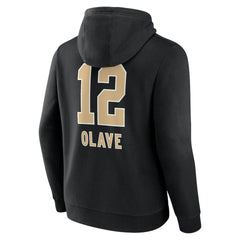 Chris Olave New Orleans Saints Team Wordmark Player Name & Number Pullover Hoodie Black