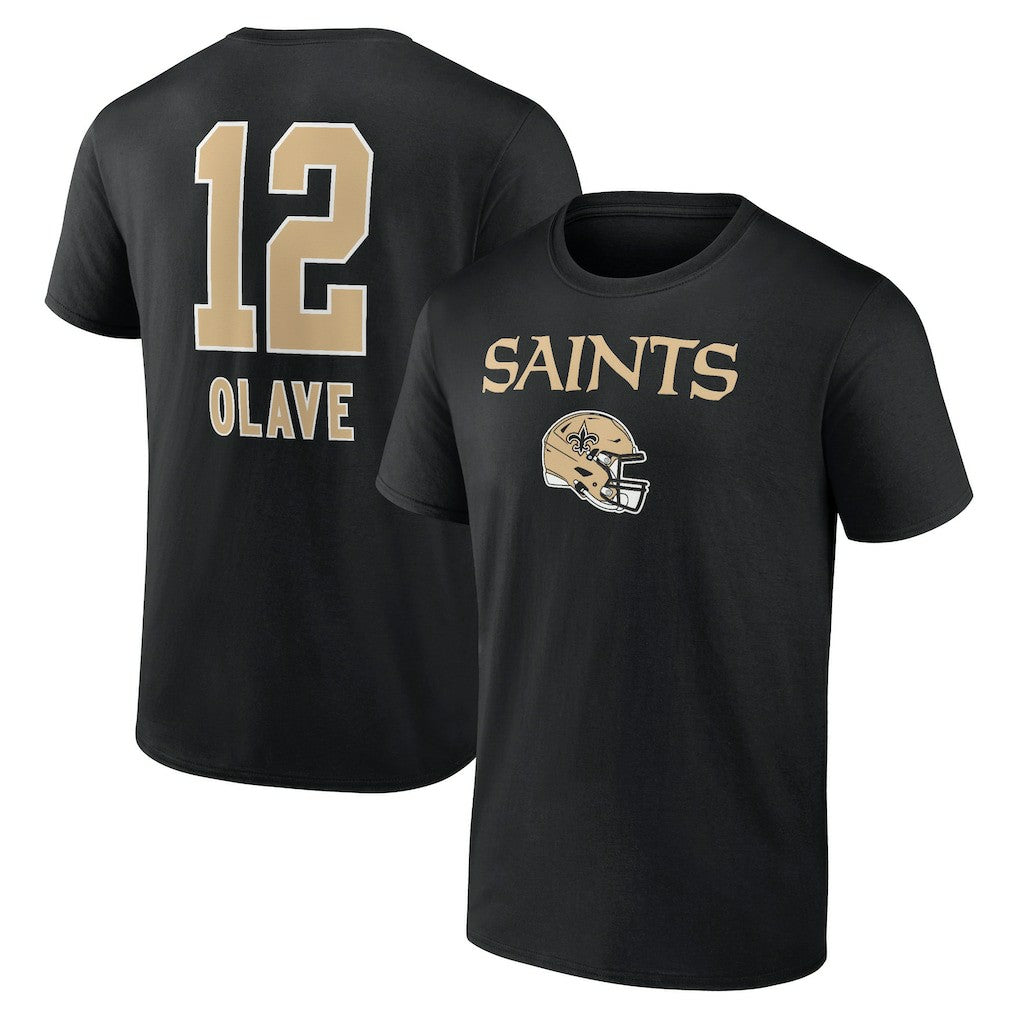 Chris Olave New Orleans Saints Team Wordmark Player Name & Number T-Shirt Black