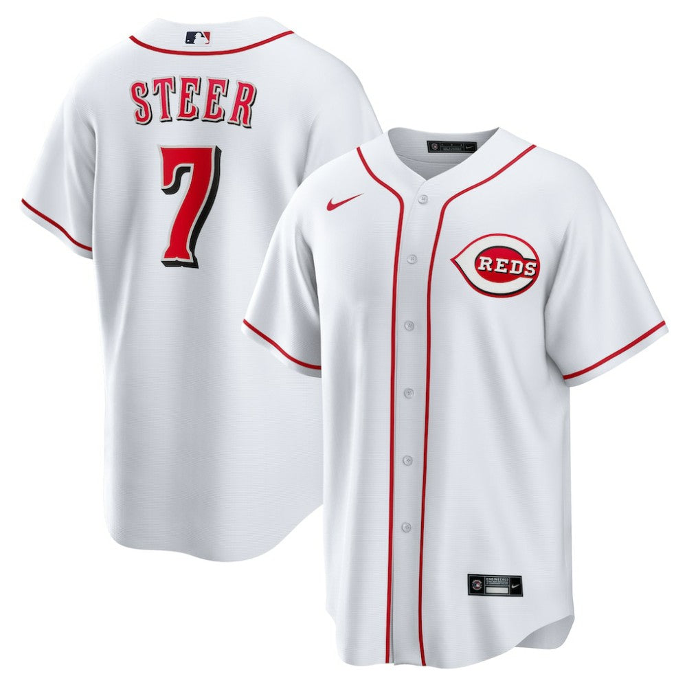 Spencer Steer Cincinnati Reds Nike Home Replica Jersey - White - Nike Discount
