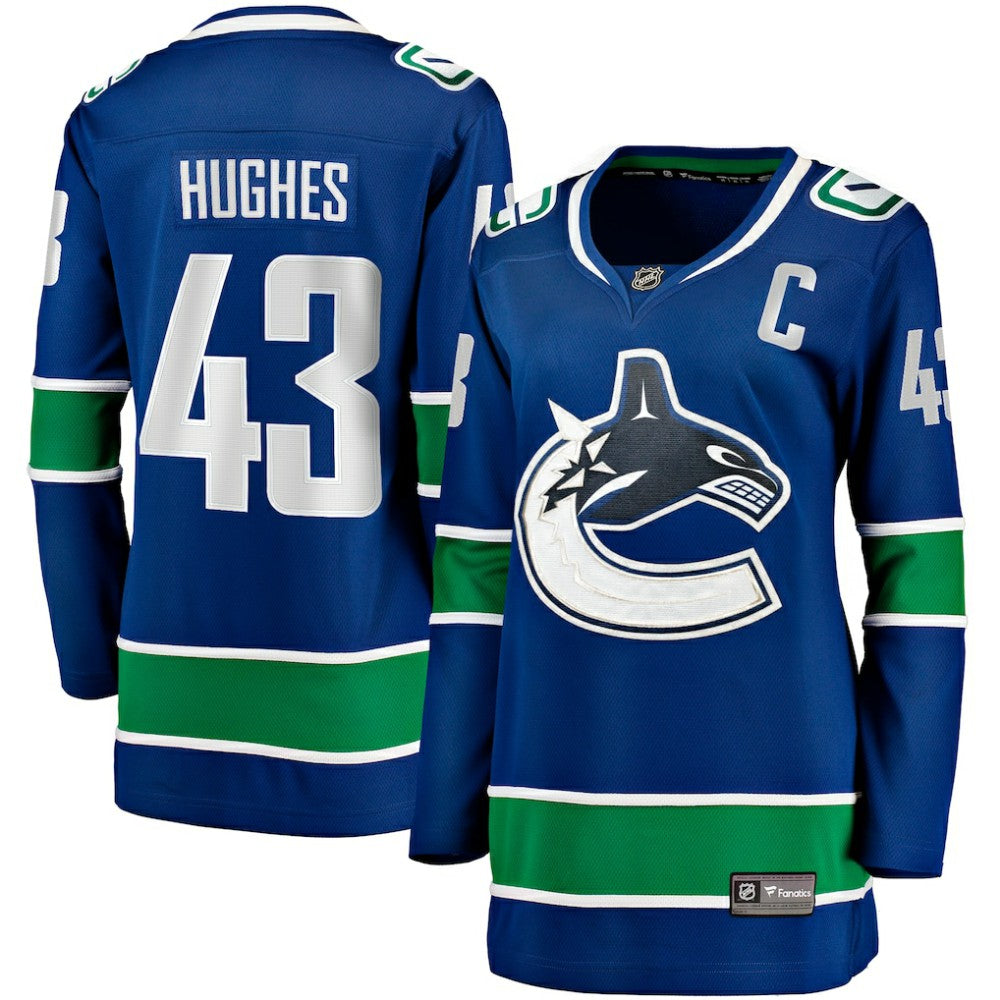Quinn Hughes Vancouver Canucks Fanatics Women's Home Breakaway Player Jersey - Blue - NHL 200723533