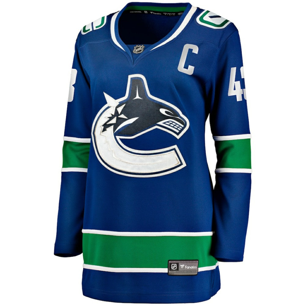 Quinn Hughes Vancouver Canucks Fanatics Women's Home Breakaway Player Jersey - Blue - NHL 200723533