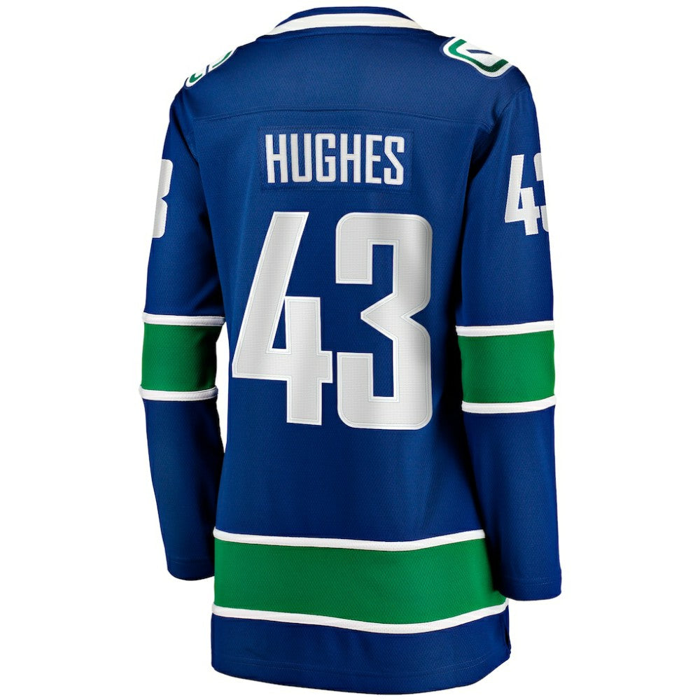 Quinn Hughes Vancouver Canucks Fanatics Women's Home Breakaway Player Jersey - Blue - NHL 200723533