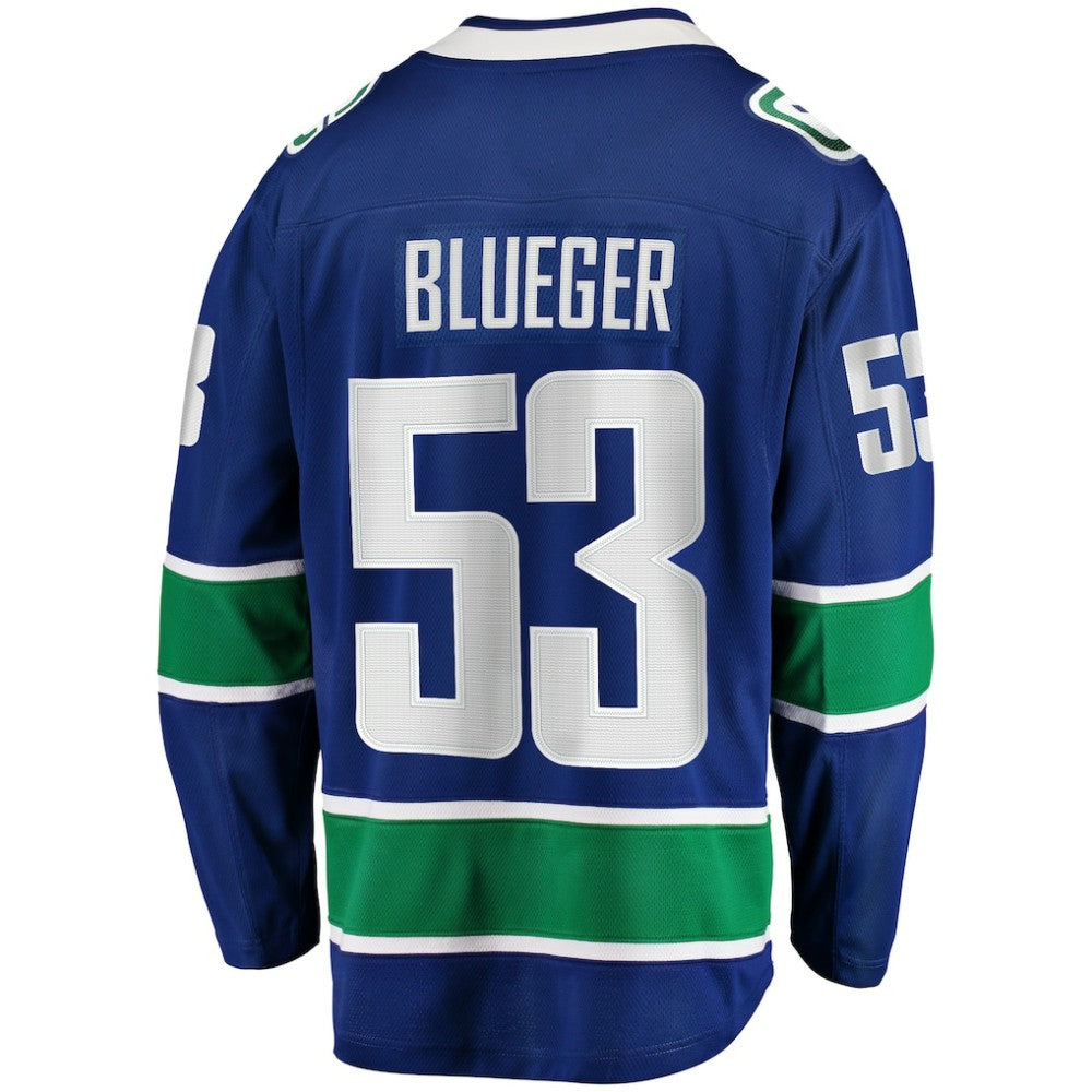 Teddy Blueger Vancouver Canucks Fanatics Home Breakaway Jersey - Blue - NHL 200723534