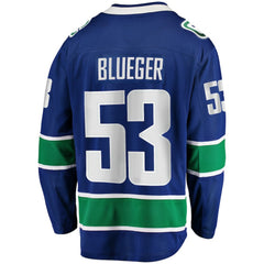 Teddy Blueger Vancouver Canucks Fanatics Home Breakaway Jersey - Blue - NHL 200723534
