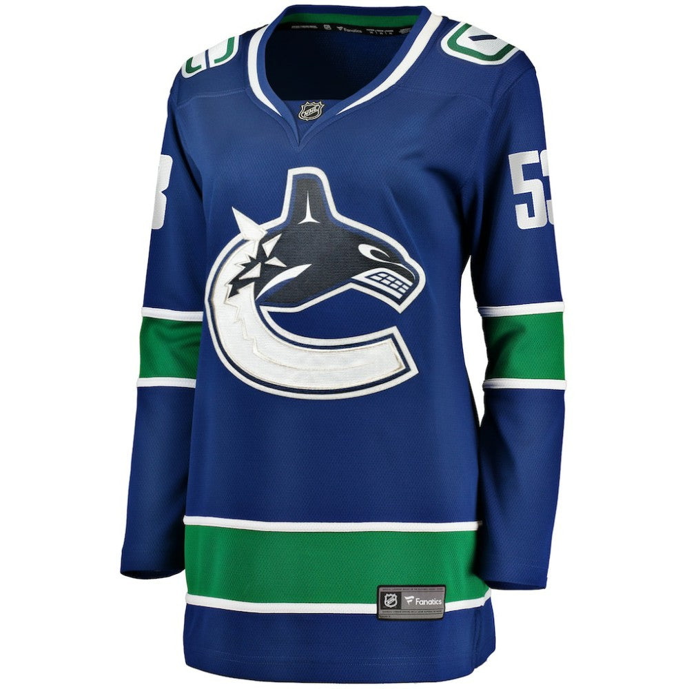 Teddy Blueger Vancouver Canucks Fanatics Women's Home Breakaway Player Jersey - Blue - NHL 200723535