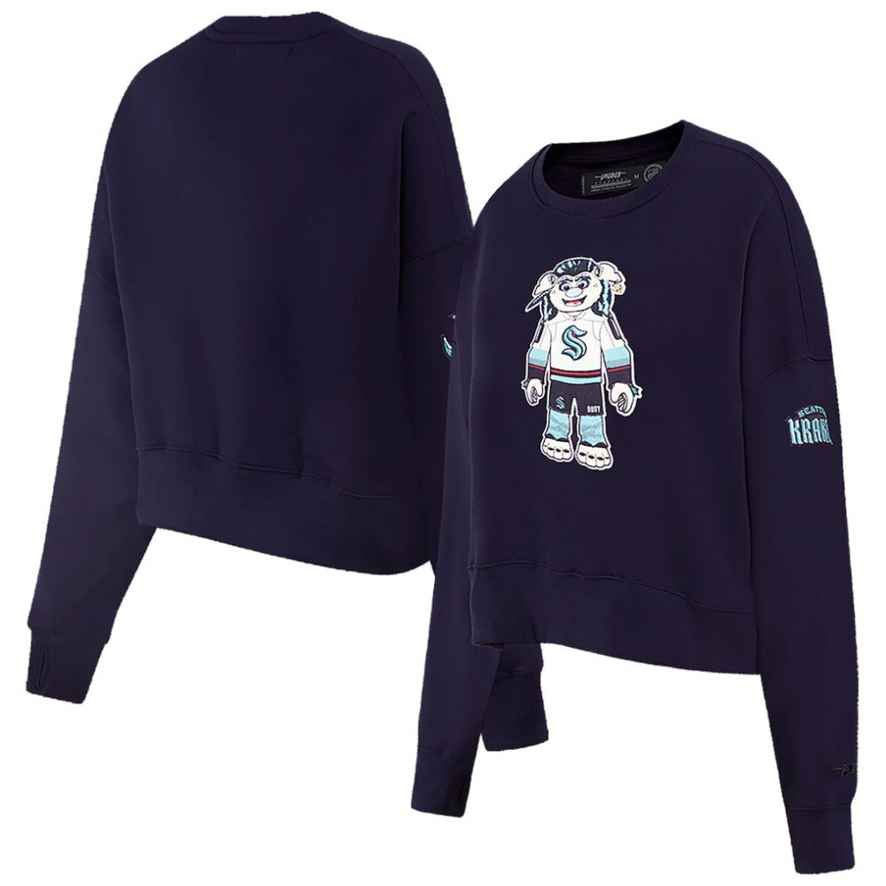 Seattle Kraken Pro Standard Women's Mascot Crewneck Pullover Sweatshirt - Deep Sea Blue - NHL 200723732