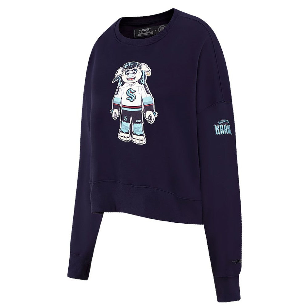 Seattle Kraken Pro Standard Women's Mascot Crewneck Pullover Sweatshirt - Deep Sea Blue - NHL 200723732