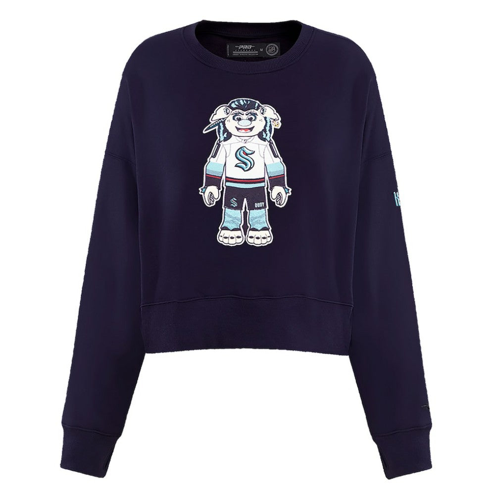 Seattle Kraken Pro Standard Women's Mascot Crewneck Pullover Sweatshirt - Deep Sea Blue - NHL 200723732