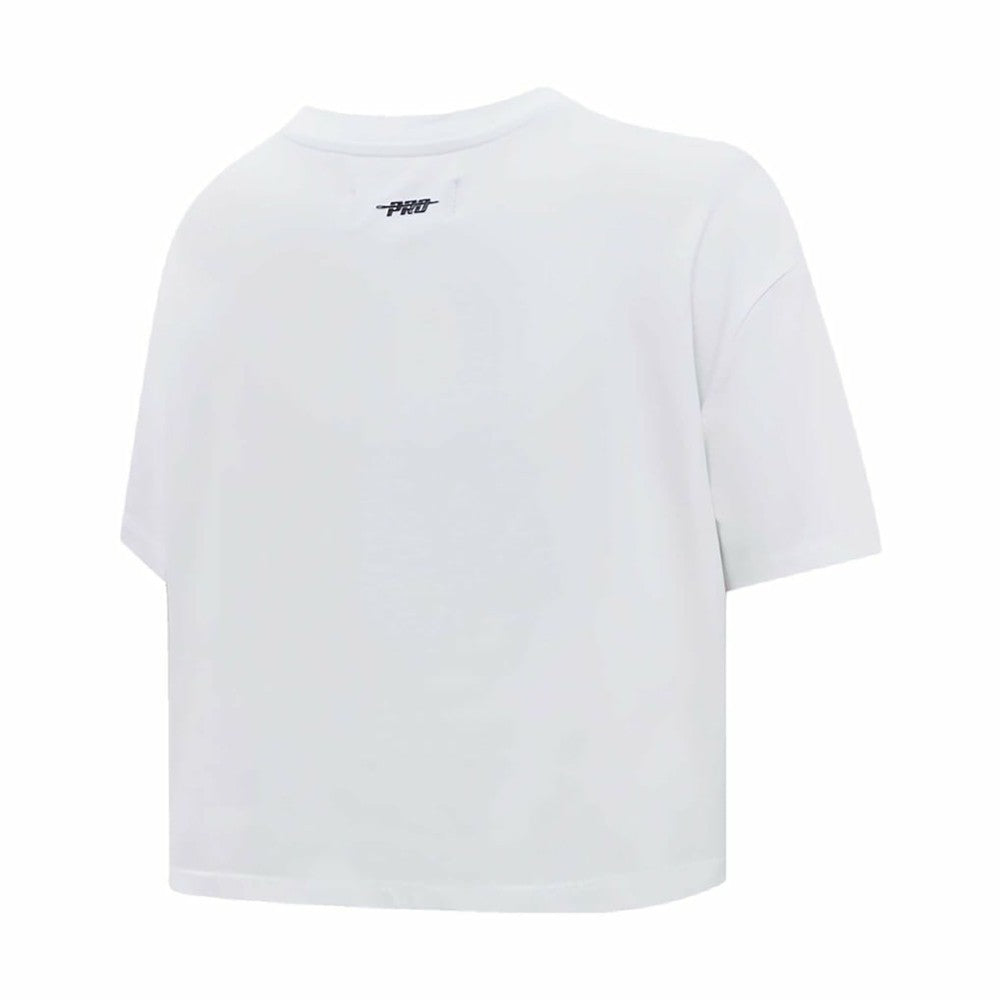 Pittsburgh Penguins Pro Standard Women's Boxy Script Tail Cropped T-Shirt - White - NHL 200723736
