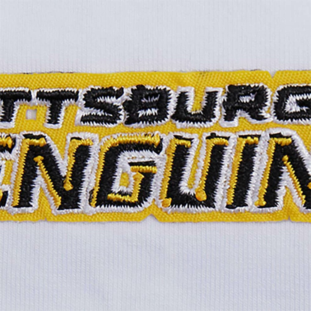 Pittsburgh Penguins Pro Standard Women's Boxy Script Tail Cropped T-Shirt - White - NHL 200723736