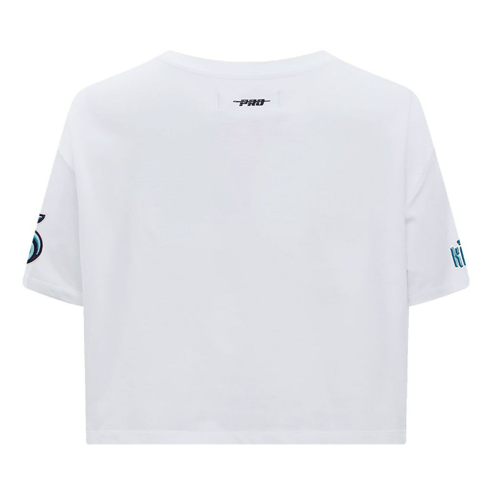 Seattle Kraken Pro Standard Women's Boxy Script Tail Cropped T-Shirt - White - NHL 200723739