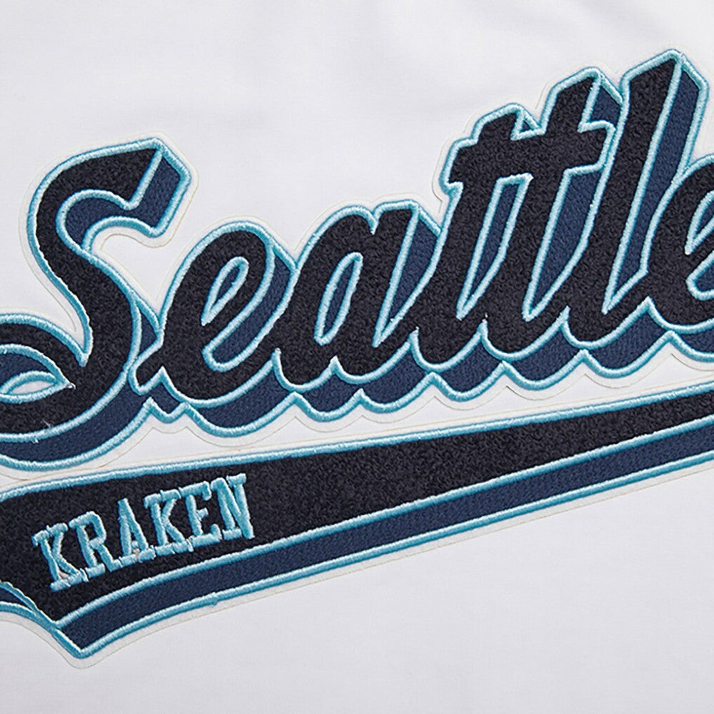 Seattle Kraken Pro Standard Women's Boxy Script Tail Cropped T-Shirt - White - NHL 200723739