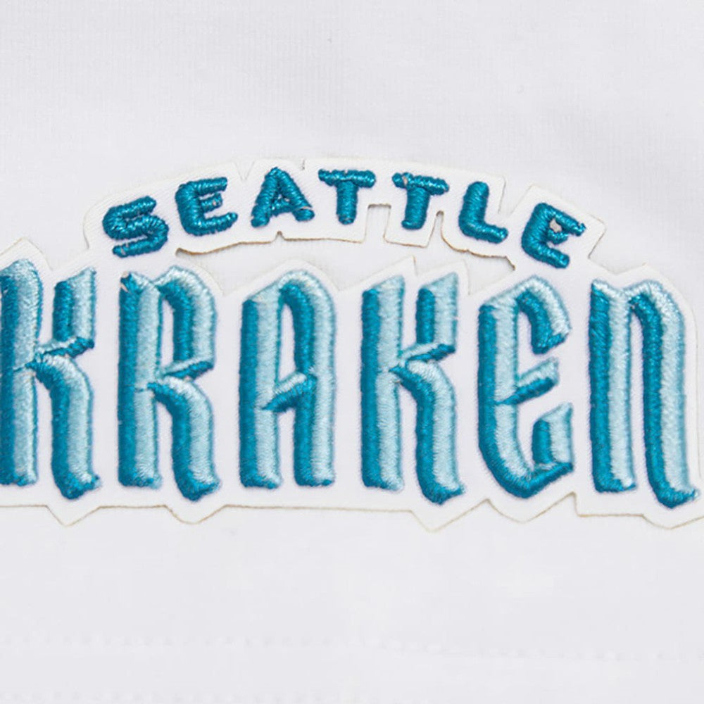 Seattle Kraken Pro Standard Women's Boxy Script Tail Cropped T-Shirt - White - NHL 200723739