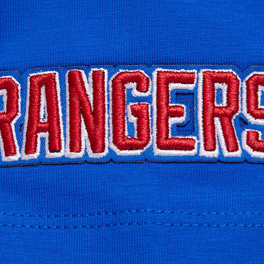 New York Rangers Pro Standard Women's Boxy Script Tail Cropped T-Shirt - Blue - NHL 200723744